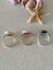Wire wrapped Coin Pearl Rings (Silver)