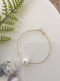 Wire hoops with pearls